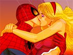 Spiderman and Elsa Kiss